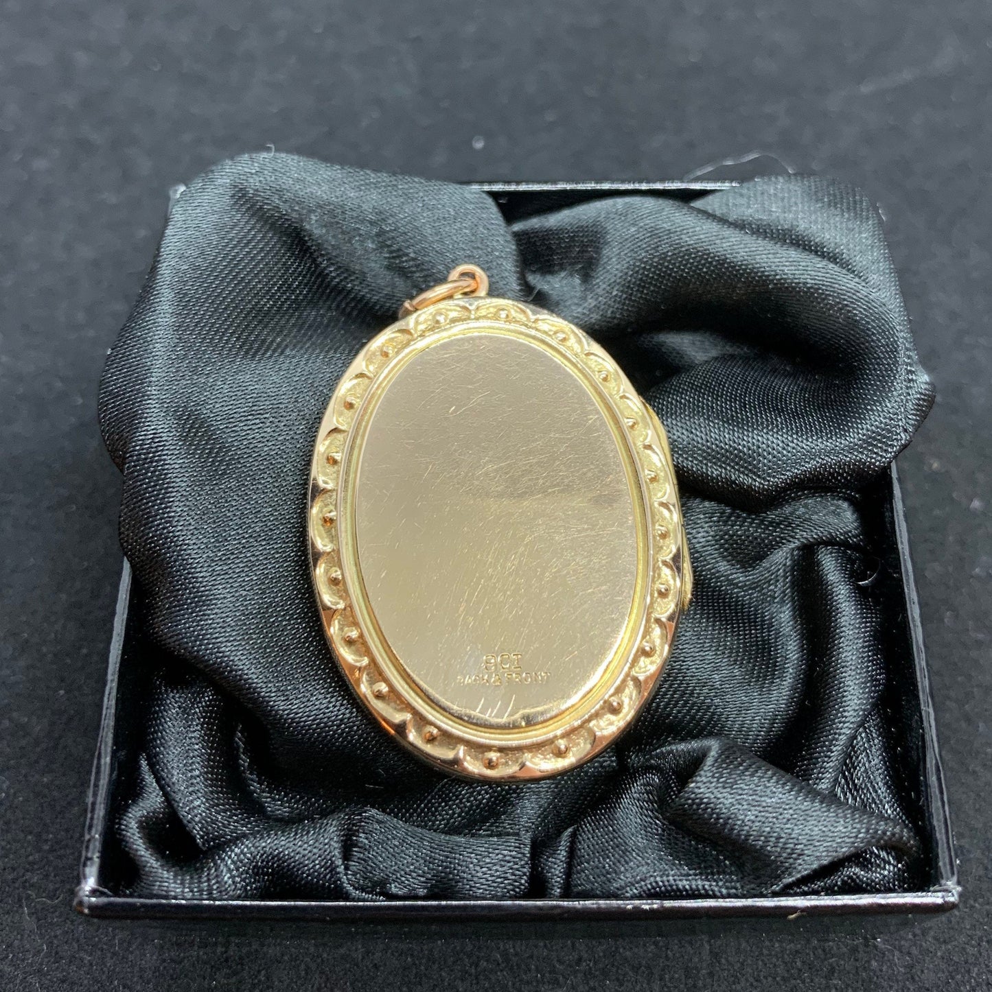Antique 9ct Rose Gold Diamond Set Locket. 9ct Gold Back & Front. Good Size. 8.1g Original Interior.