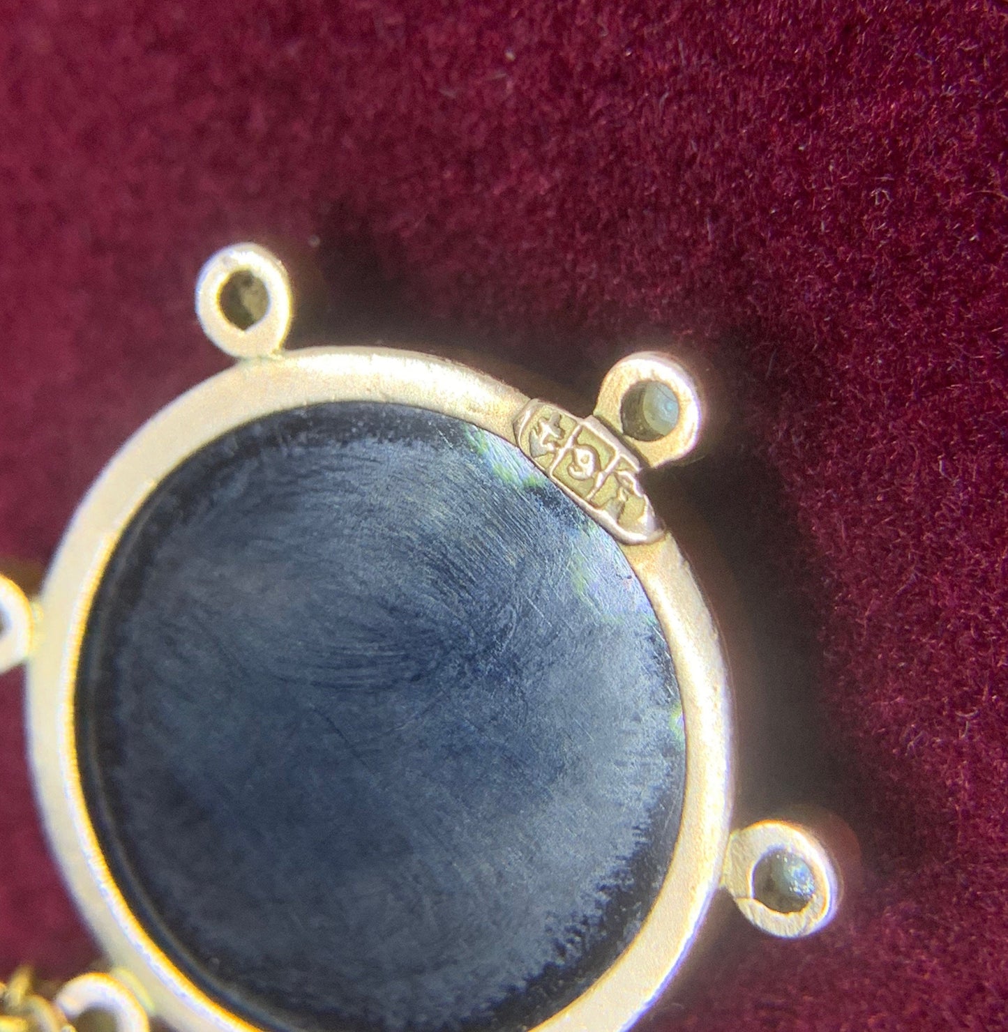 Antique Carved Intaglio Pendant. 9ct Gold & Pearl Chain. 'Ceres'  Goddess of Agriculture, Fertility And Motherly Relationships. 1890-1900.