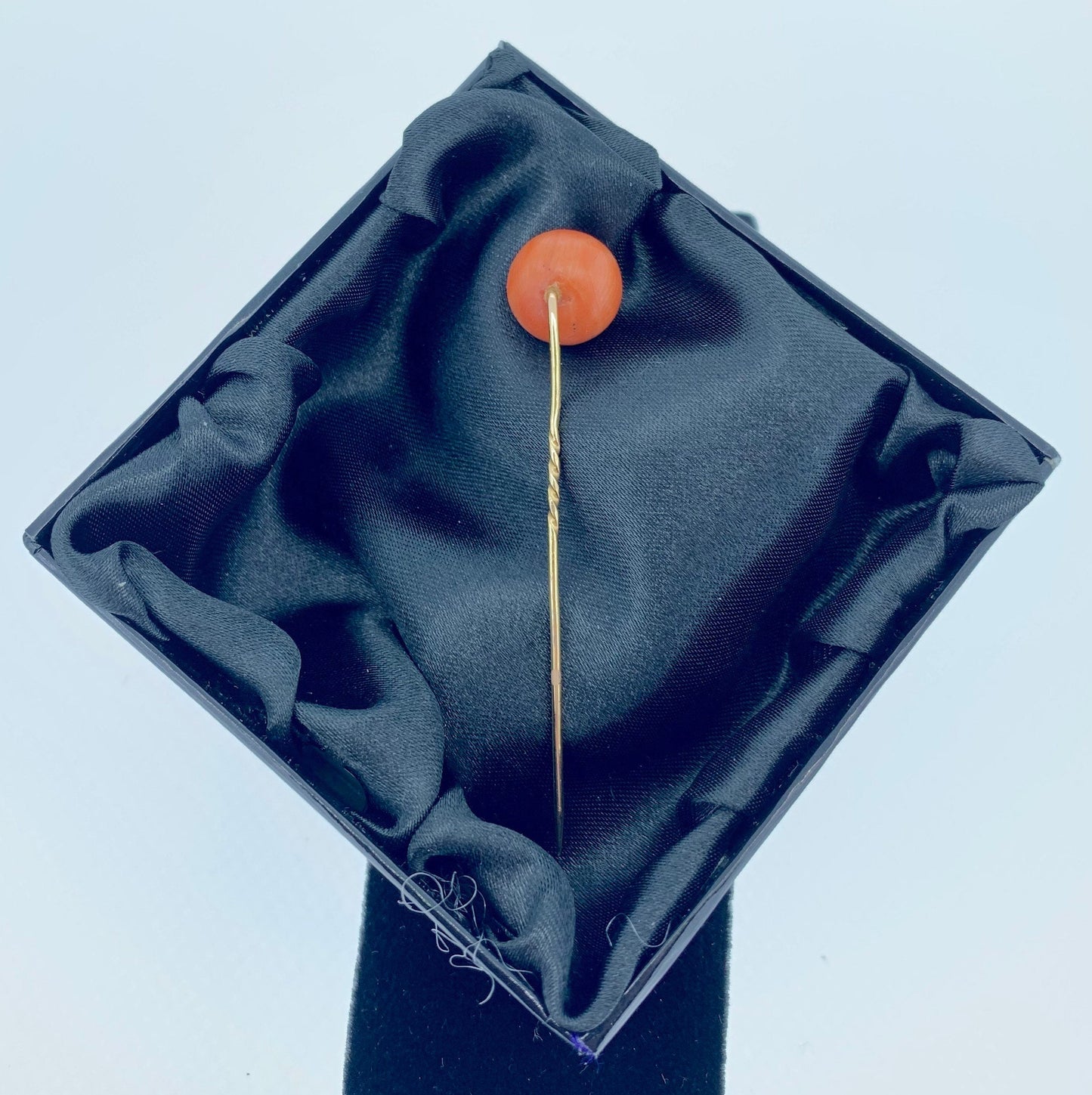 Antique 18ct Gold Large Coral Button Stick Pin. Natural, 12mm!!