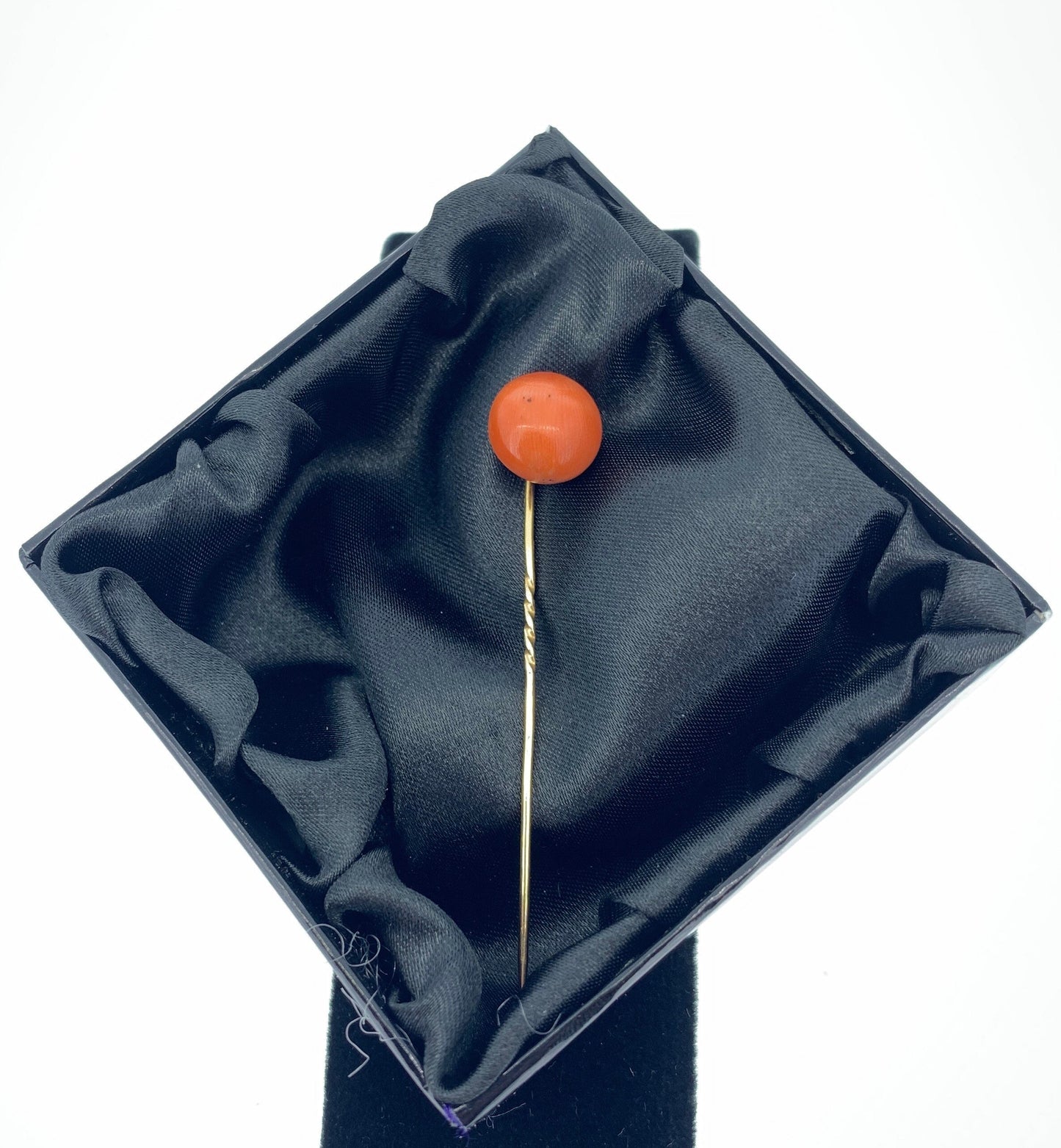 Antique 18ct Gold Large Coral Button Stick Pin. Natural, 12mm!!