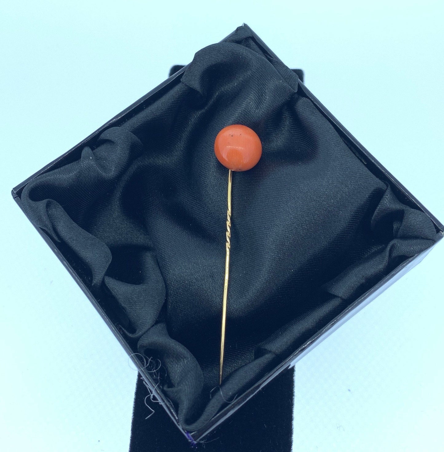 Antique 18ct Gold Large Coral Button Stick Pin. Natural, 12mm!!