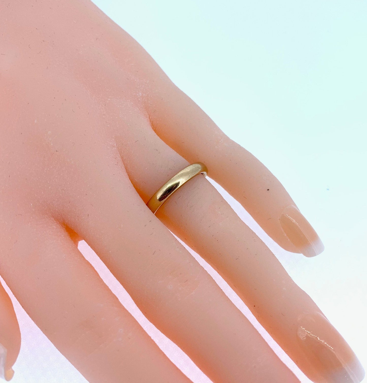Antique Art Deco 22ct Gold and Platinum Court Wedding Ring. Timeless 3mm Band. Superb Weight & Quality.