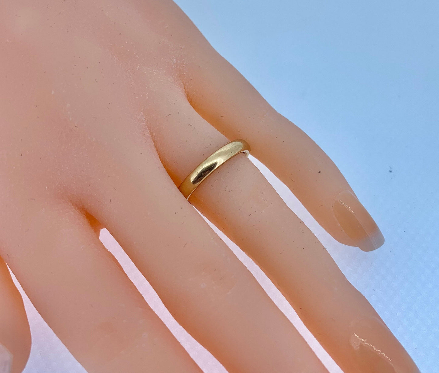 Antique Art Deco 22ct Gold and Platinum Court Wedding Ring. Timeless 3mm Band. Superb Weight & Quality.
