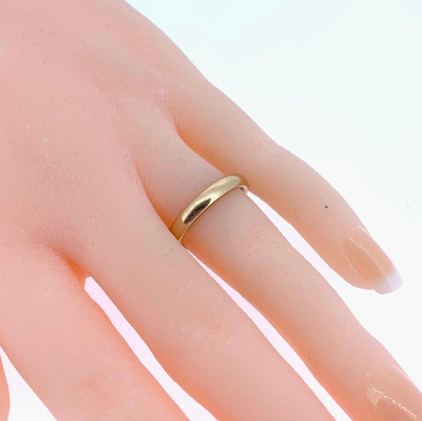 Antique Art Deco 22ct Gold and Platinum Court Wedding Ring. Timeless 3mm Band. Superb Weight & Quality.