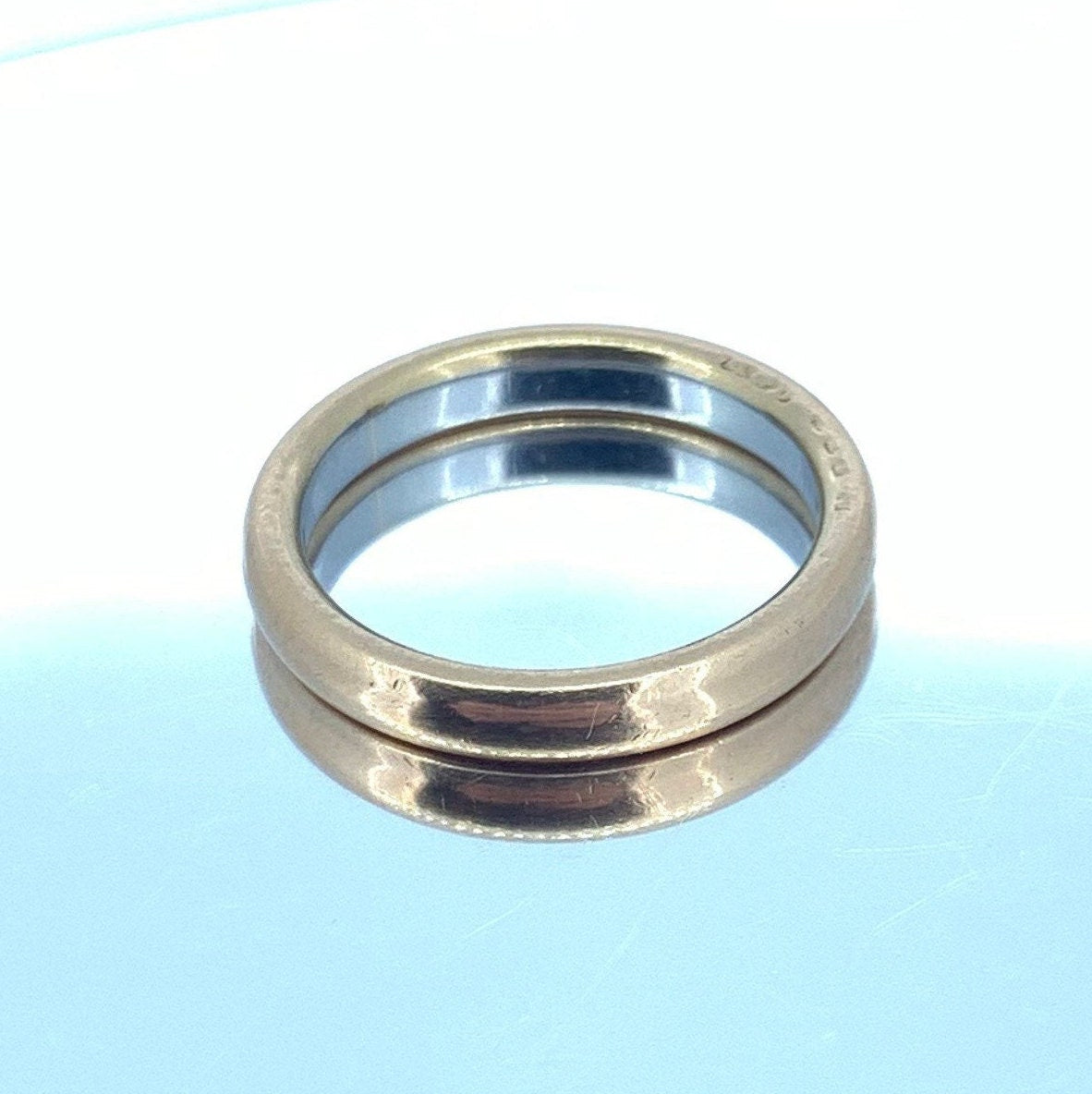 Antique Art Deco 22ct Gold and Platinum Court Wedding Ring. Timeless 3mm Band. Superb Weight & Quality.