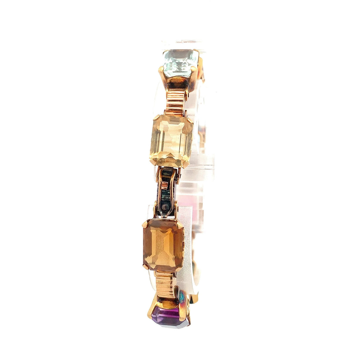 Outstanding Vintage Multi-Gem 18ct Gold Bracelet. Genuine 1940's Example, Highly Wearable & Collectable.