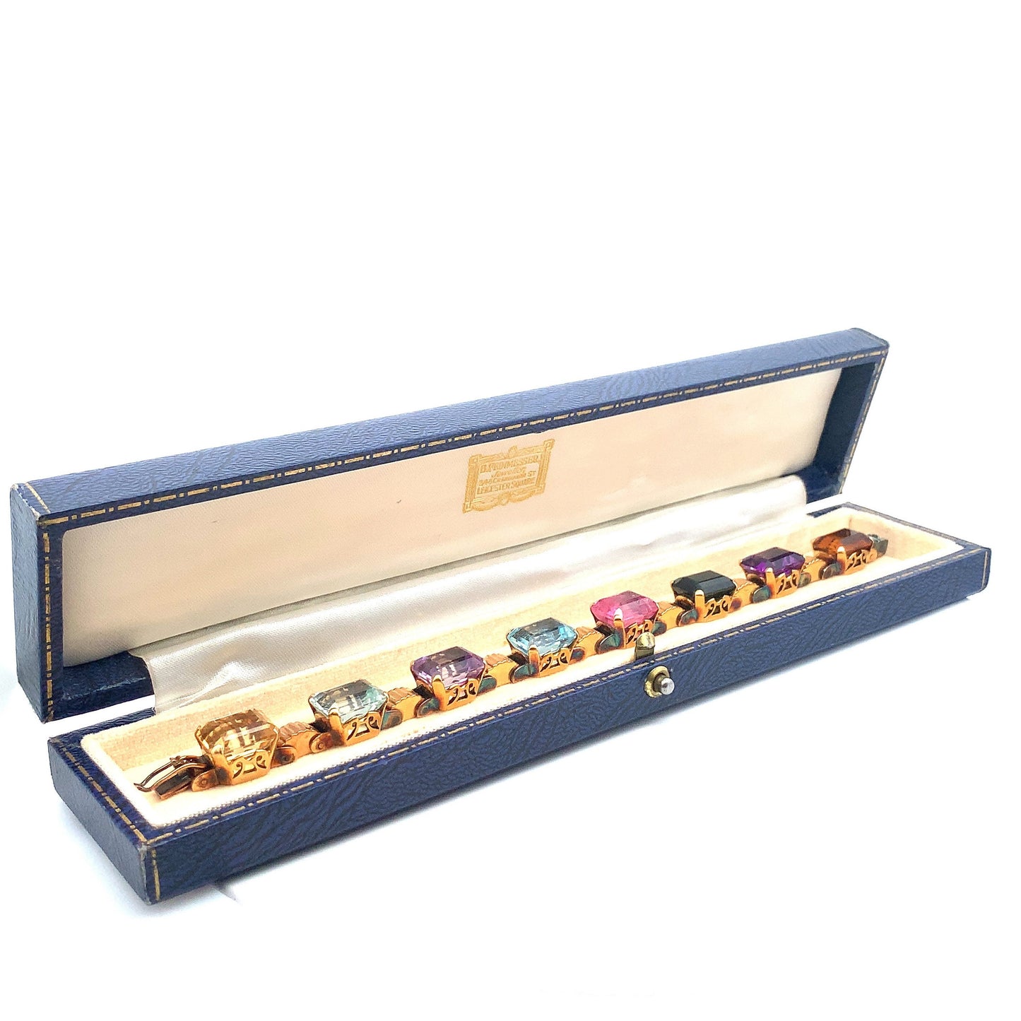 Outstanding Vintage Multi-Gem 18ct Gold Bracelet. Genuine 1940's Example, Highly Wearable & Collectable.