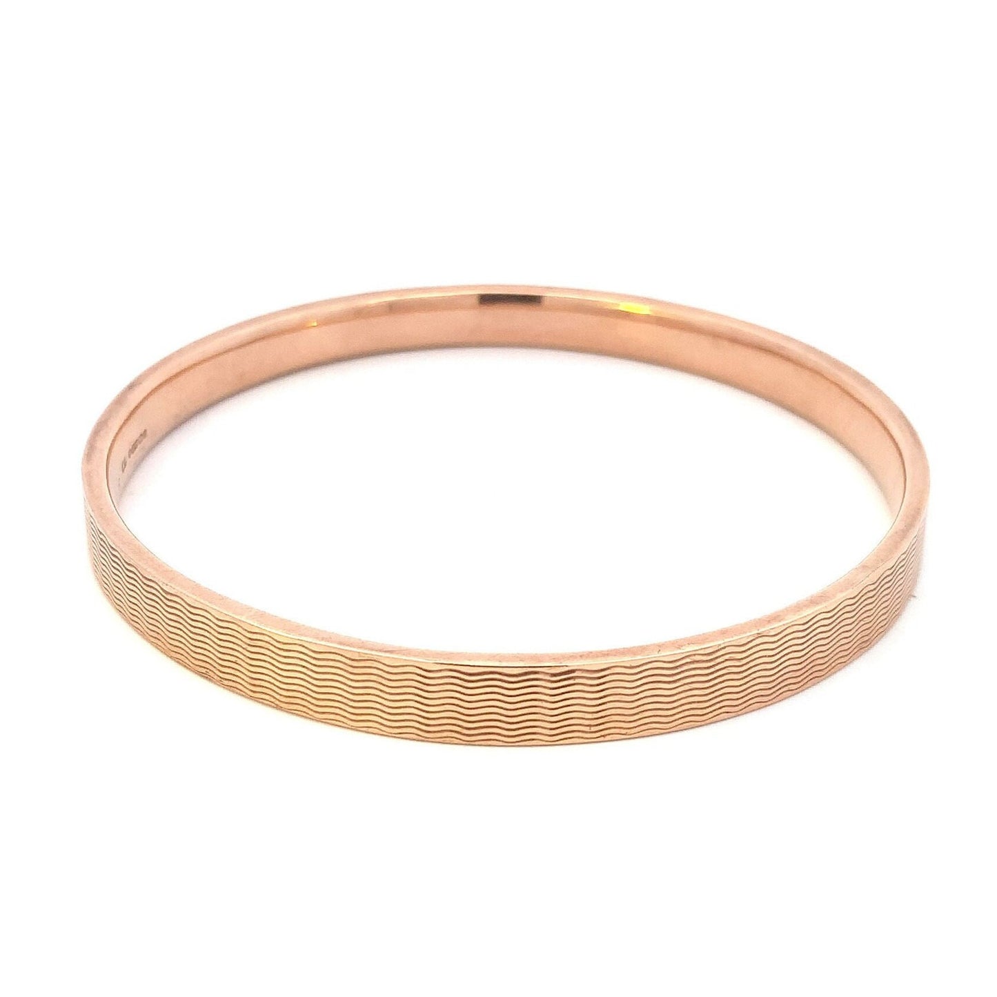 Antique Art Deco. 9ct Rose Gold Slave Bangle. Engine Turned Upper Arm Bangle. English. Hallmarked 1924.