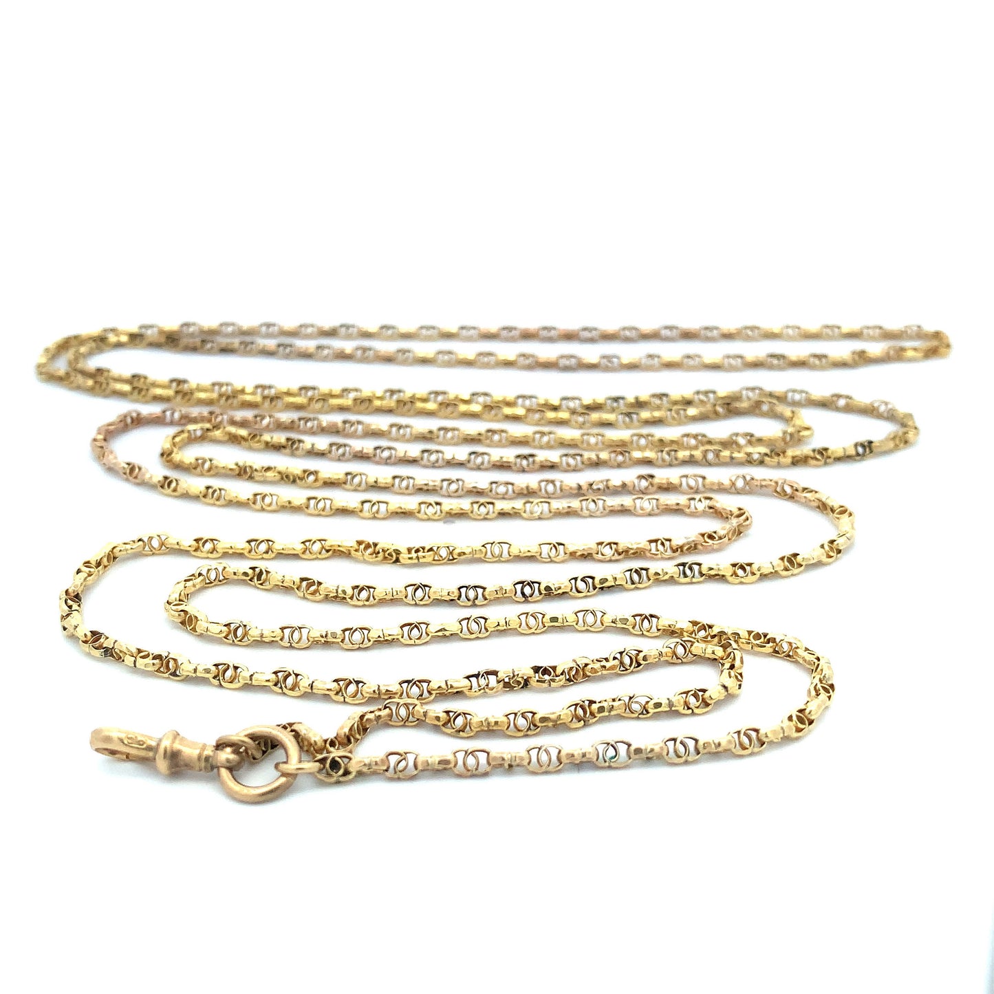Antique 9ct Gold Guard Chain. Victorian Gold Muff Chain, Long Chain. English Circa 1900.