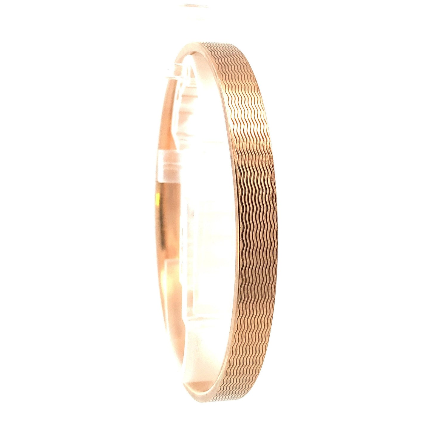 Antique Art Deco. 9ct Rose Gold Slave Bangle. Engine Turned Upper Arm Bangle. English. Hallmarked 1924.