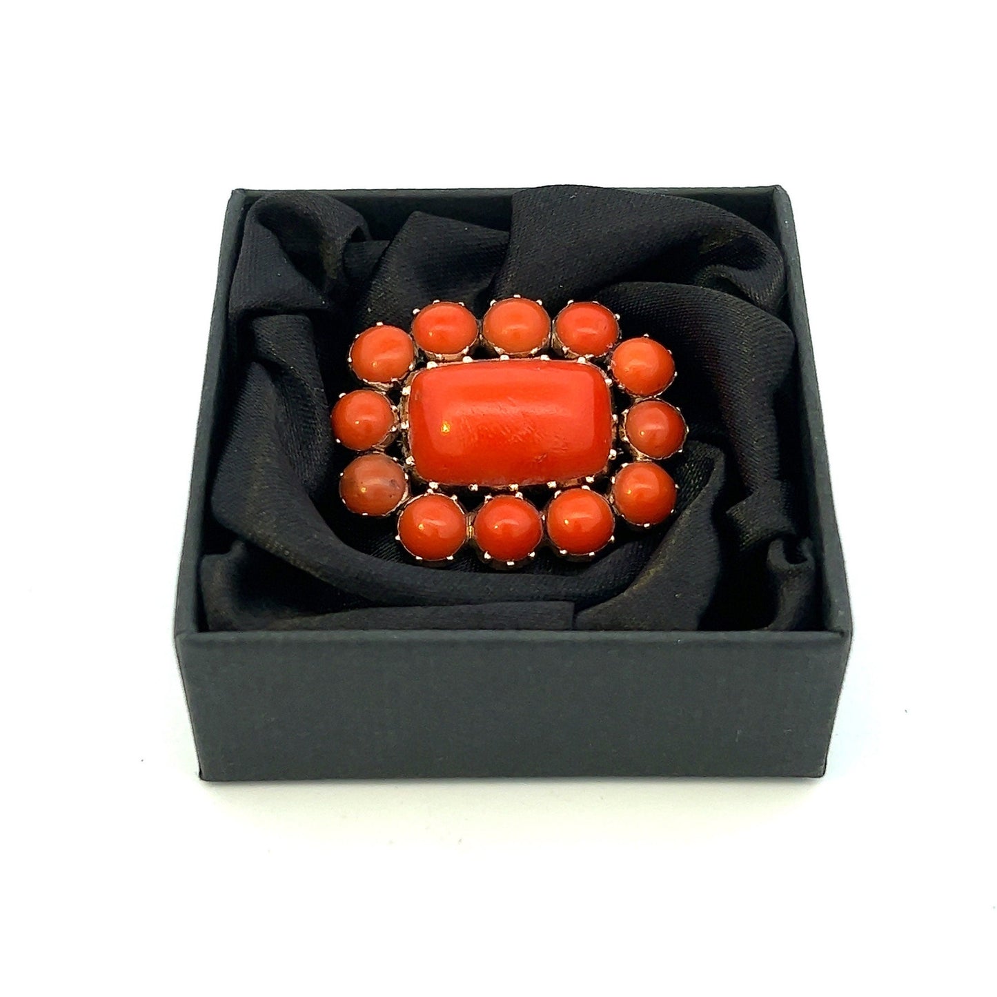 Antique Coral & Gold Brooch. Late Georgian / Early Victorian. English Circa 1820-1830