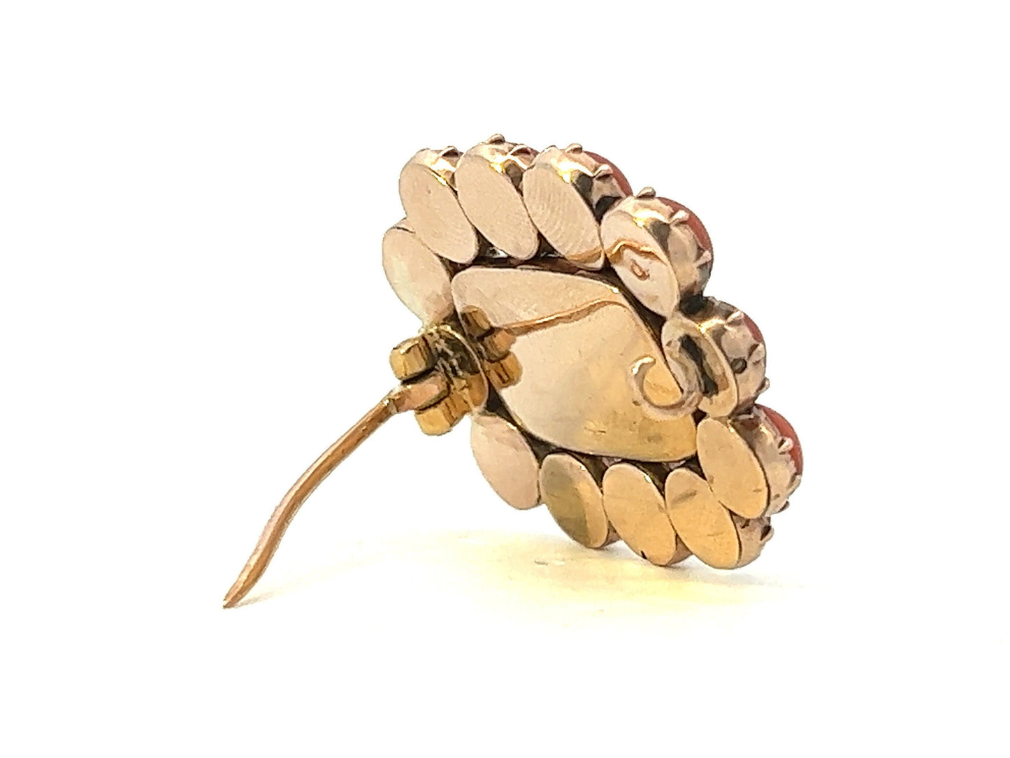 Antique Coral & Gold Brooch. Late Georgian / Early Victorian. English Circa 1820-1830