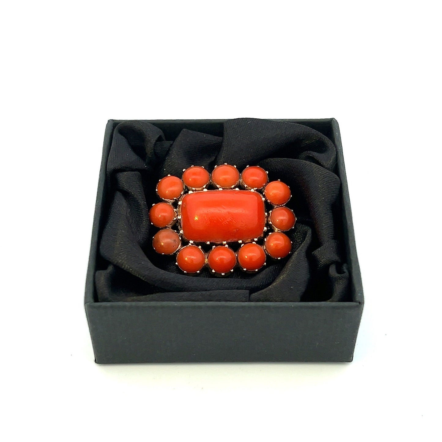 Antique Coral & Gold Brooch. Late Georgian / Early Victorian. English Circa 1820-1830