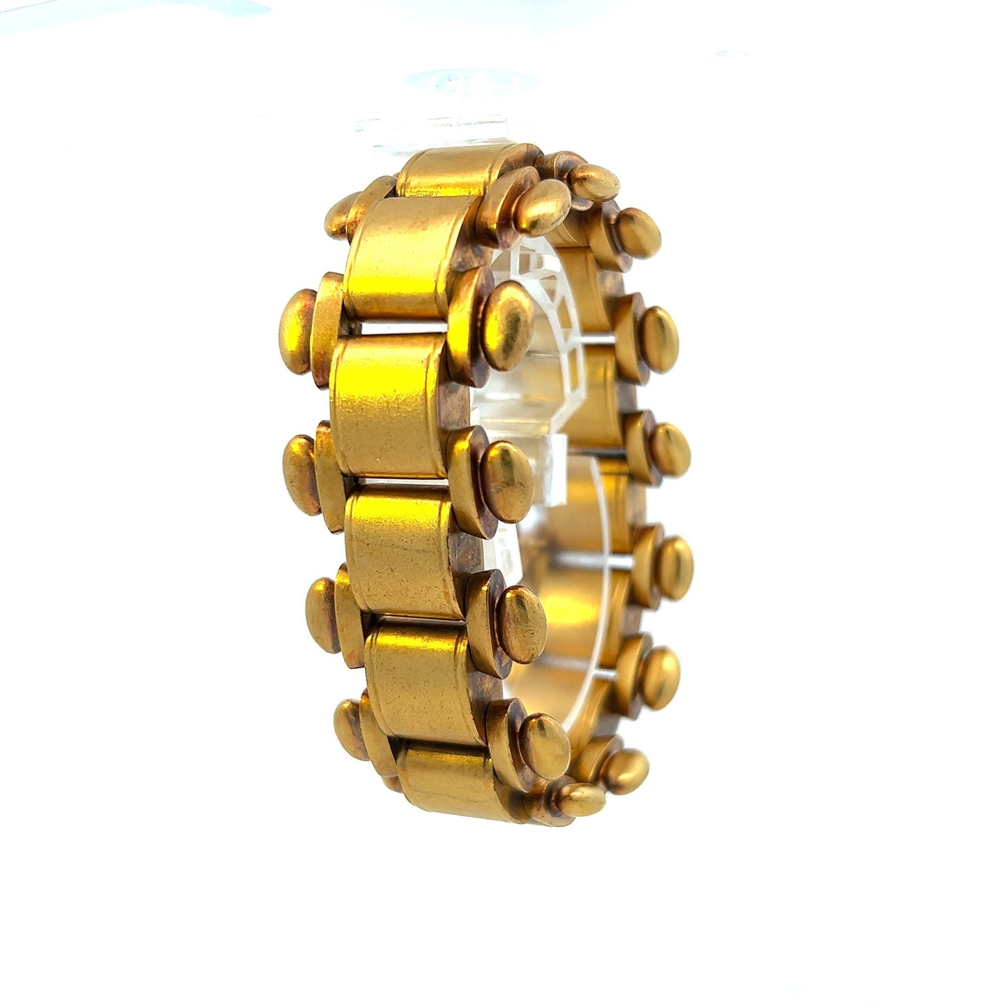 Rare Antique Victorian 'Tank Track' 15ct Gold Bracelet. English Circa 1860. 47.3g