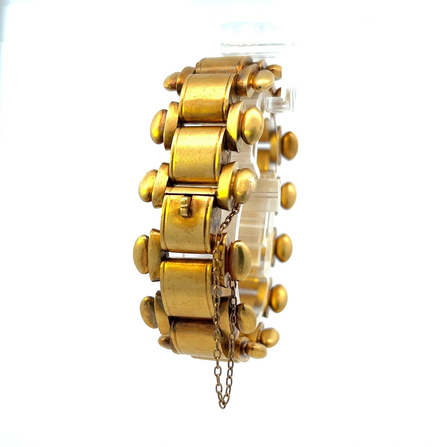 Rare Antique Victorian 'Tank Track' 15ct Gold Bracelet. English Circa 1860. 47.3g