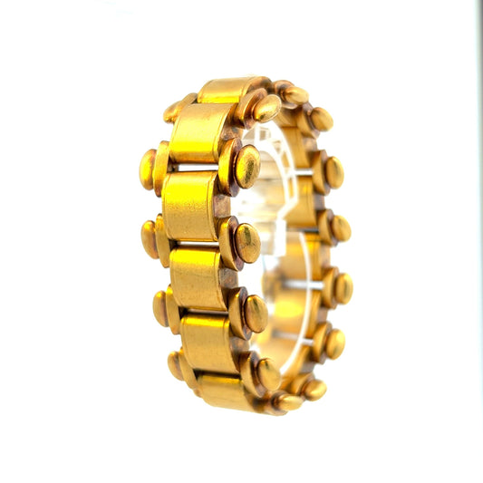 Rare Antique Victorian 'Tank Track' 15ct Gold Bracelet. English Circa 1860. 47.3g