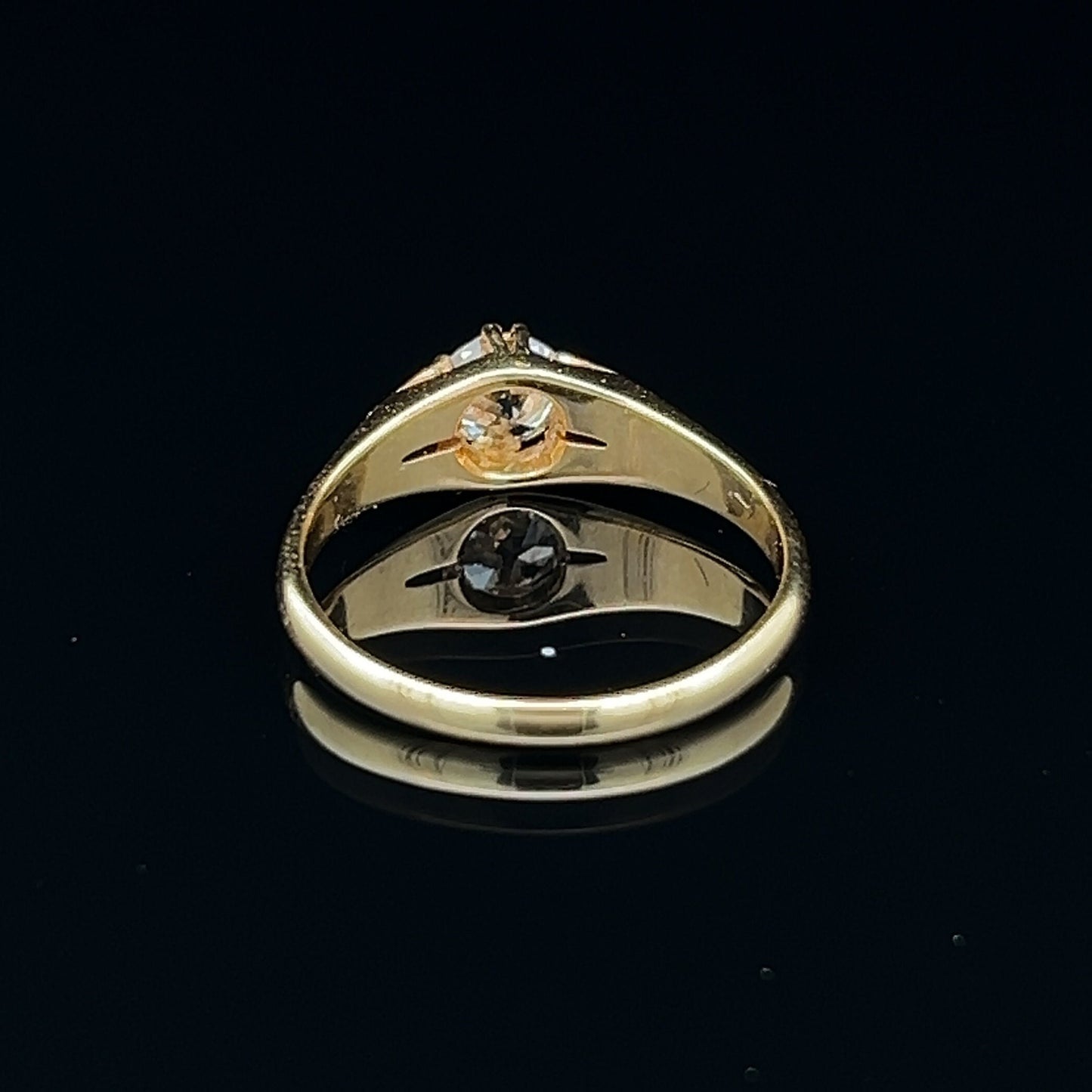 Antique 0.82ct Old European Cut Diamond Gypsy / Pinky Ring.  18ct Gold. Late Victorian. Natural Diamond.