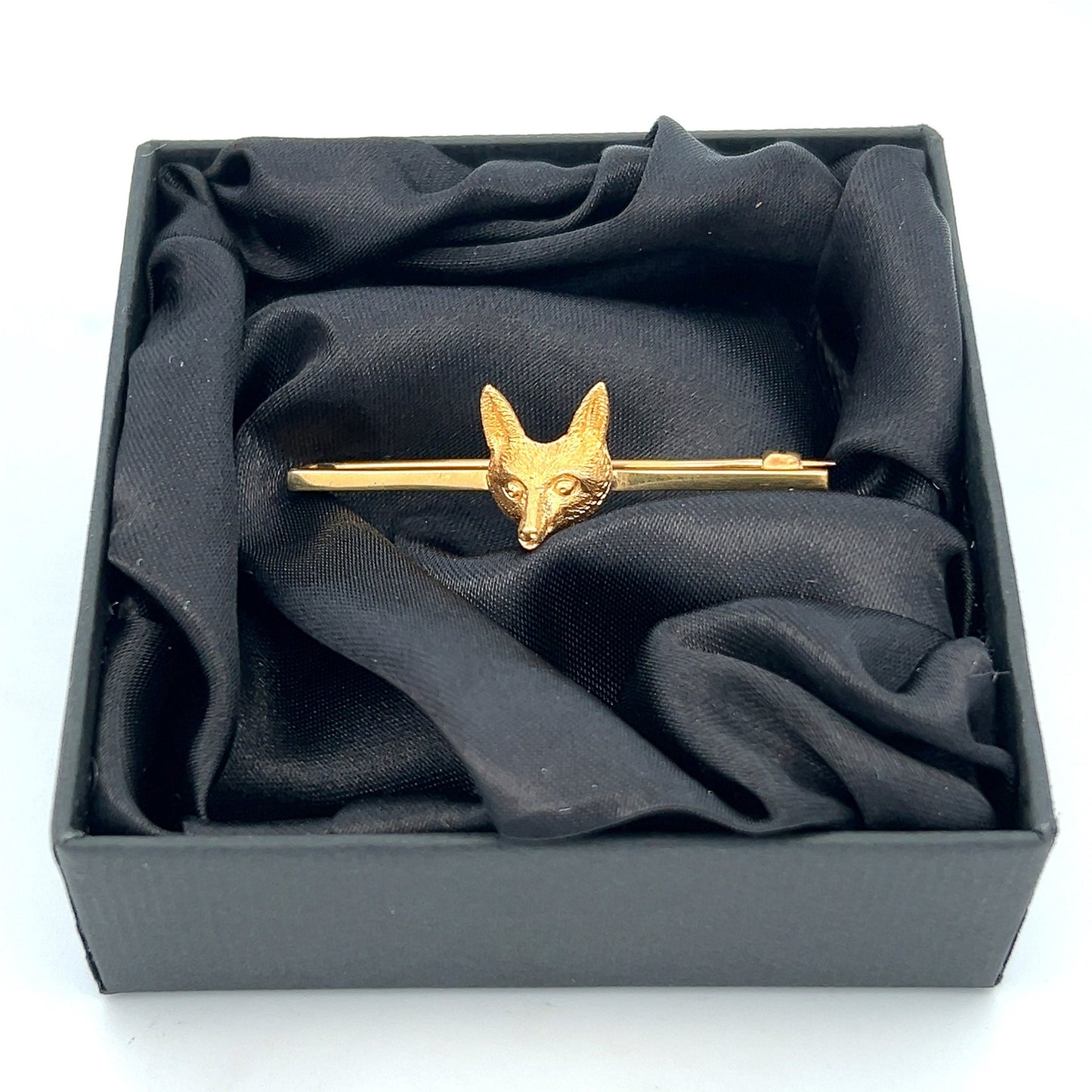 Antique 18ct Gold Fox Bar Brooch / Cravat Pin.  English Circa 1910's / 1920's