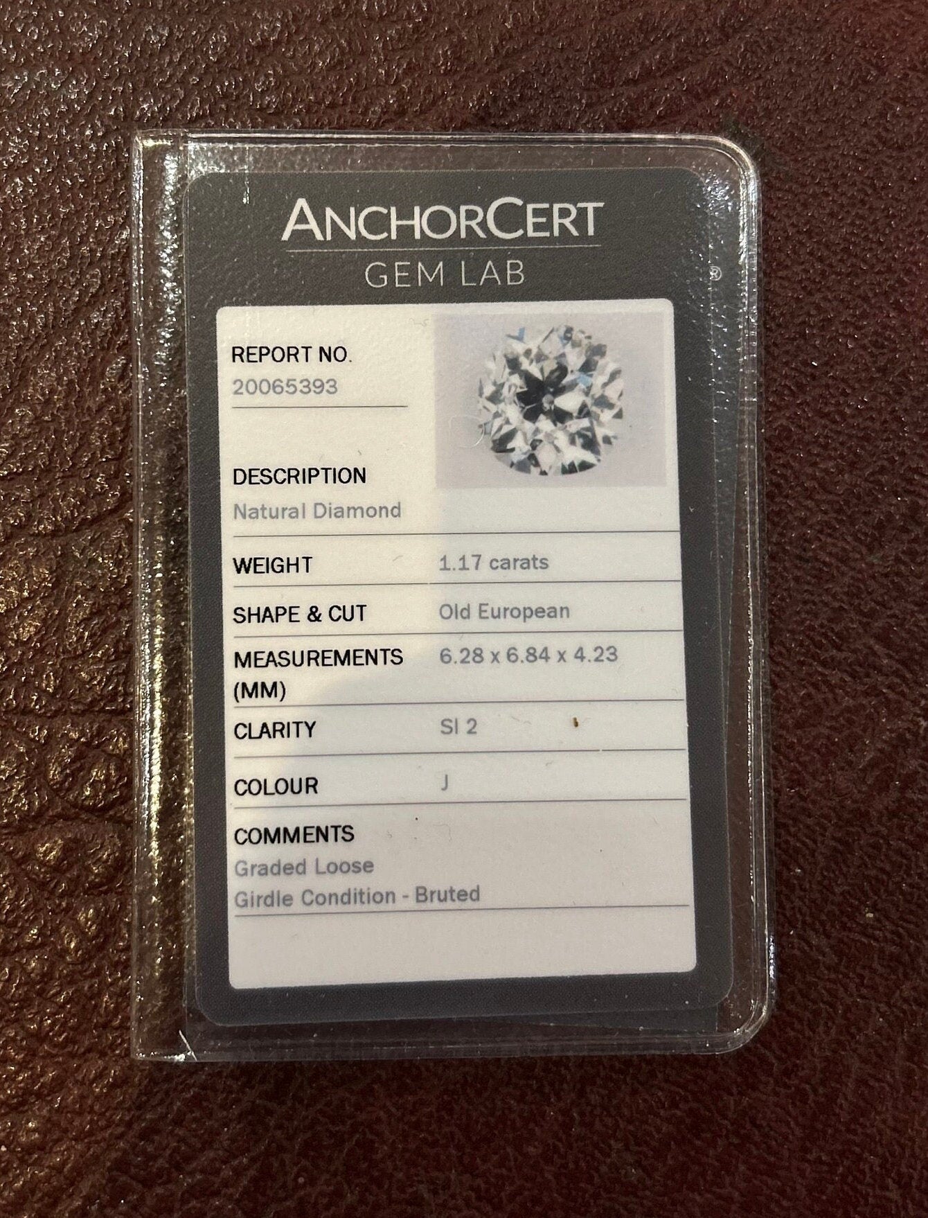 Antique Certificated Natural 1.17ct Solitaire Diamond 18ct Gold and Platinum Ring. Antique Engagement Ring. Old European Cut.