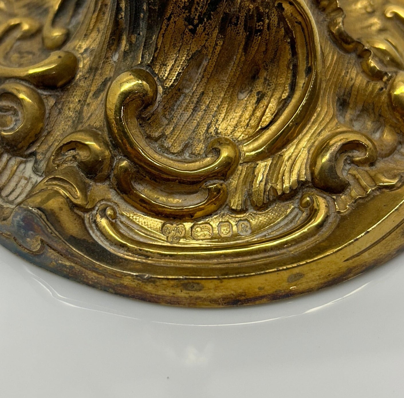Vintage Silver-Gilt Candelabra Pair, Elizabeth II, Rococo Style