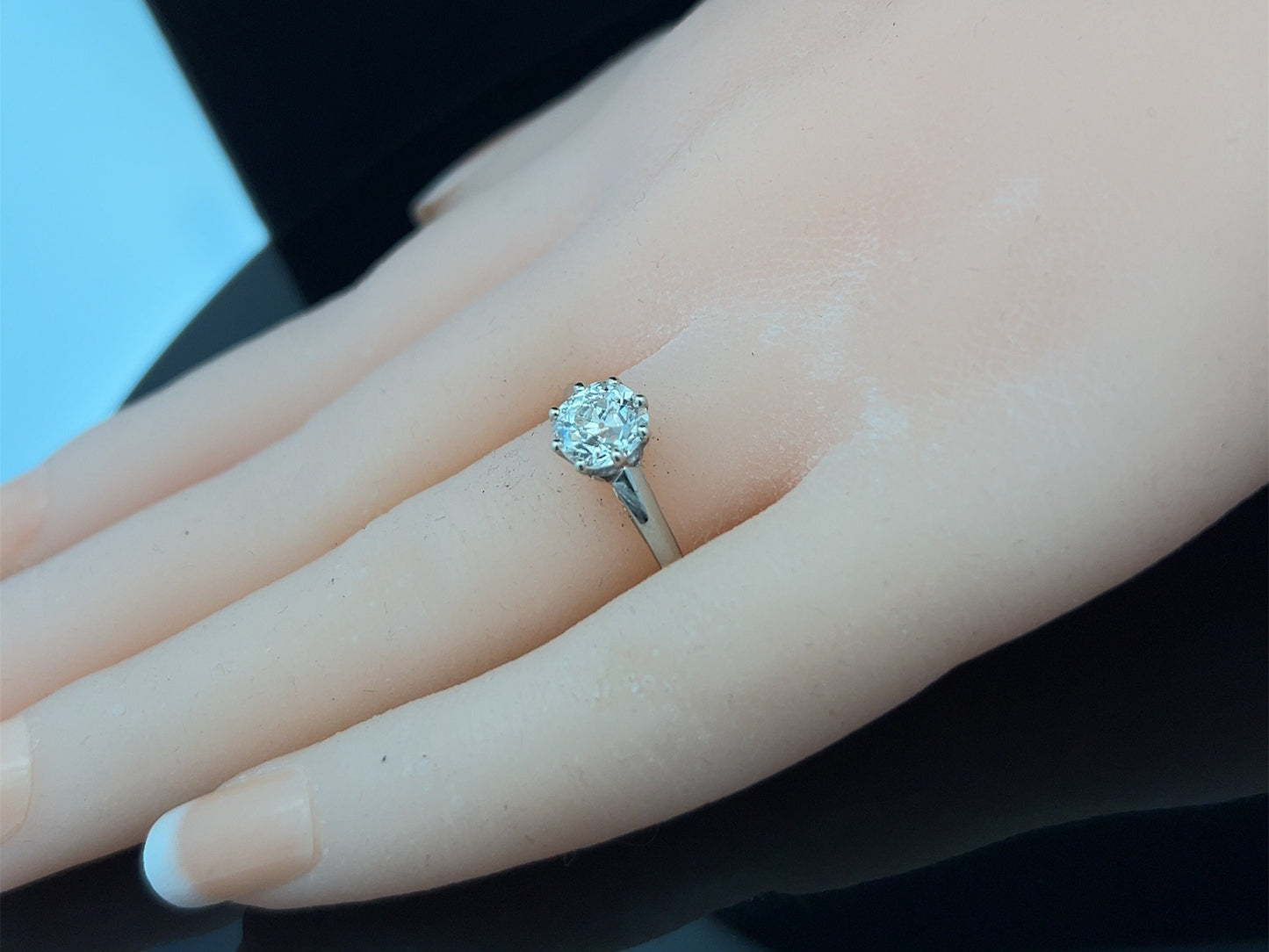 Antique Certificated Natural 1.17ct Solitaire Diamond 18ct Gold and Platinum Ring. Antique Engagement Ring. Old European Cut.