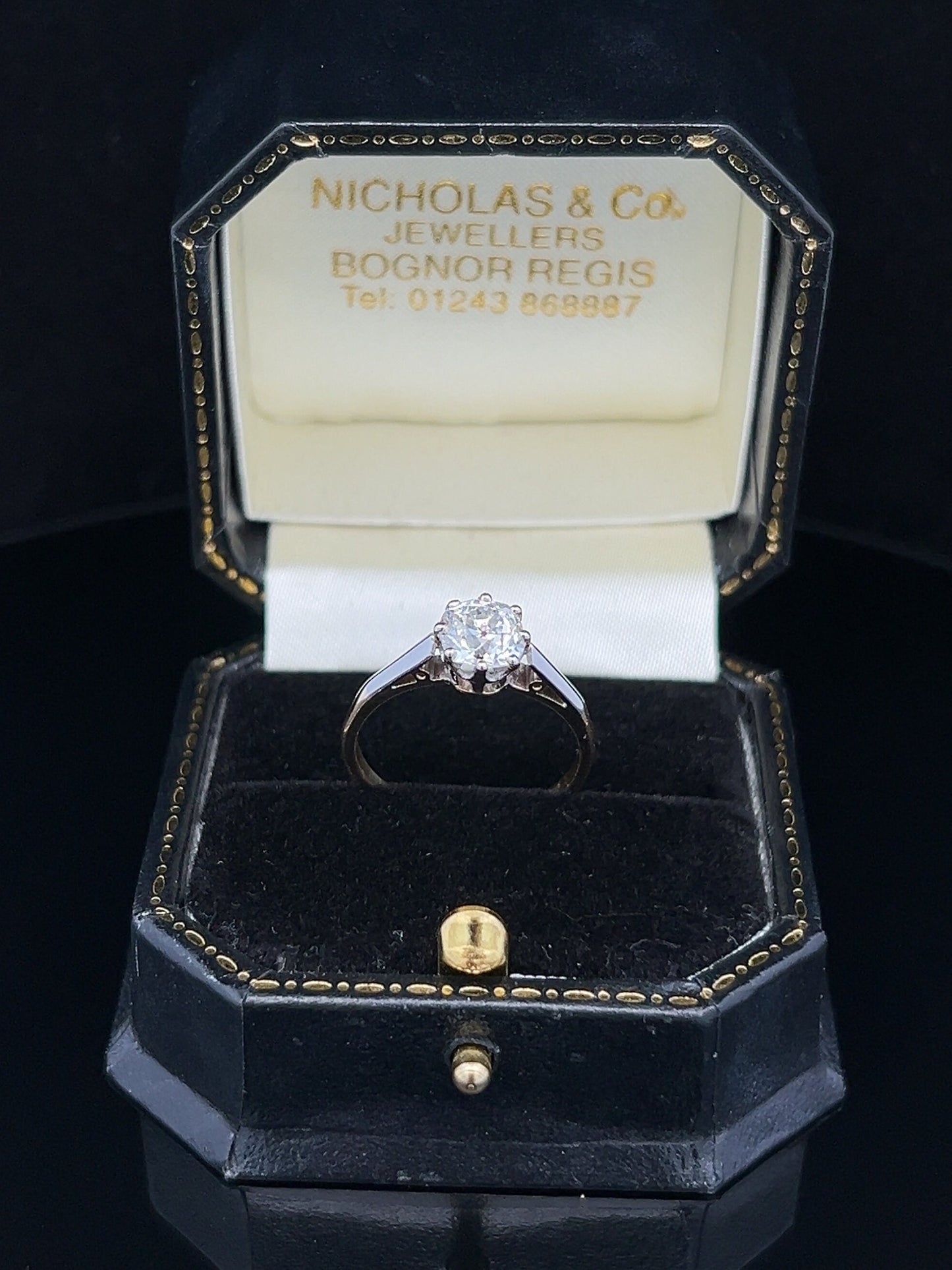 Antique Certificated Natural 1.17ct Solitaire Diamond 18ct Gold and Platinum Ring. Antique Engagement Ring. Old European Cut.