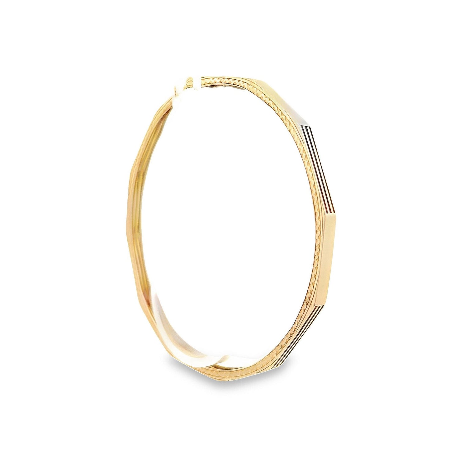 Antique Art Deco 9ct Gold Dodecagon Slave Bangle. Engine Turned Design. Upper Arm Bangle. Suit a Larger Wrist.