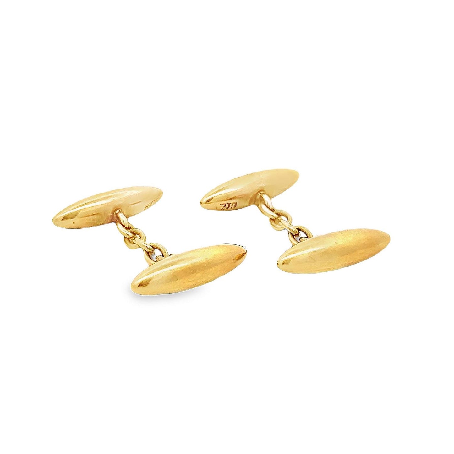 Antique Edwardian 18ct Gold Torpedo Cufflinks. Late Edwardian 18ct Gold Cufflinks. Circa 1920