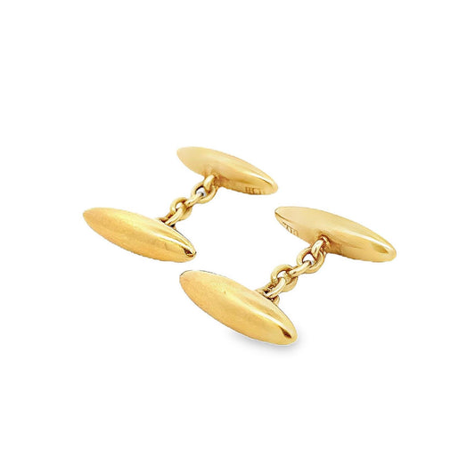 Antique Edwardian 18ct Gold Torpedo Cufflinks. Late Edwardian 18ct Gold Cufflinks. Circa 1920