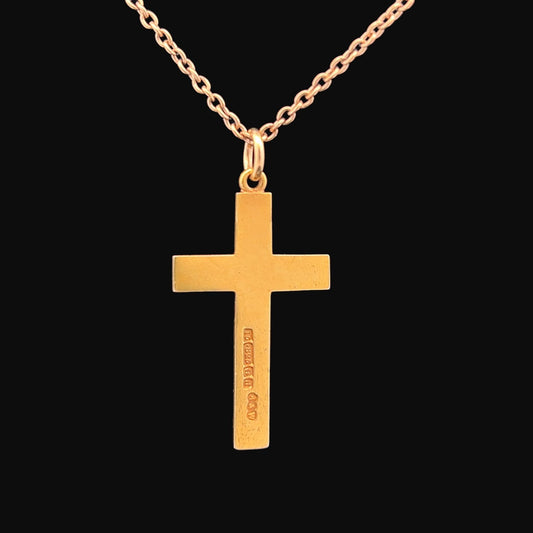 Antique Edwardian 15ct Gold Cross by Alabaster & Wilson. English Circa 1903.