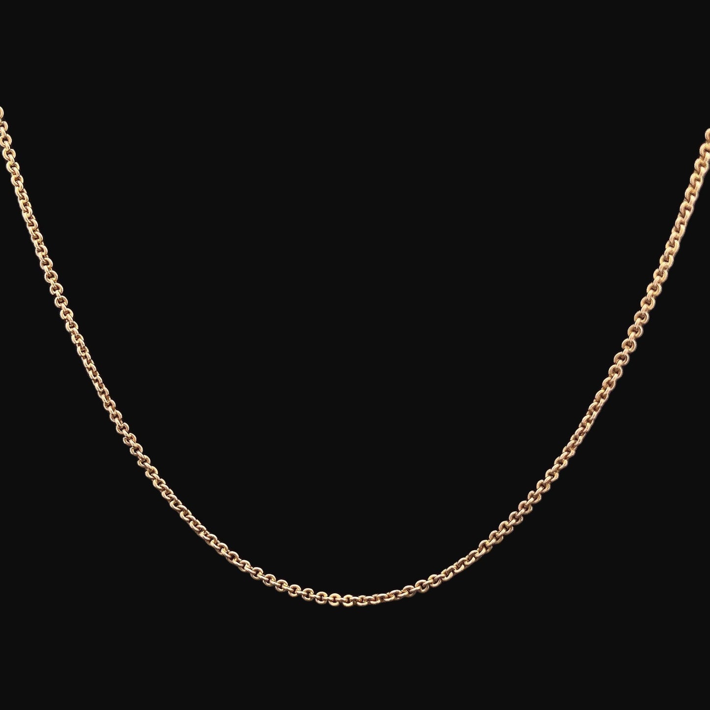 Antique Edwardian 15ct Rose Gold Trace Link Chain with Bolt Ring. 17.5 Inches. Circa 1900