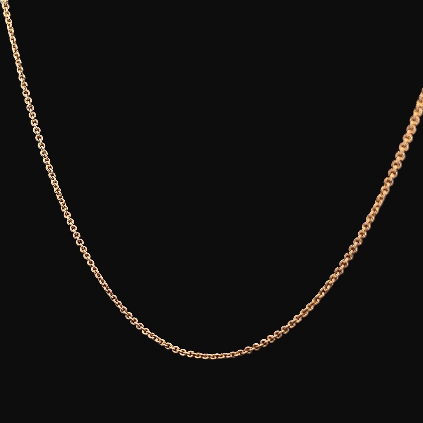 Antique Edwardian 15ct Rose Gold Trace Link Chain with Bolt Ring. 17.5 Inches. Circa 1900