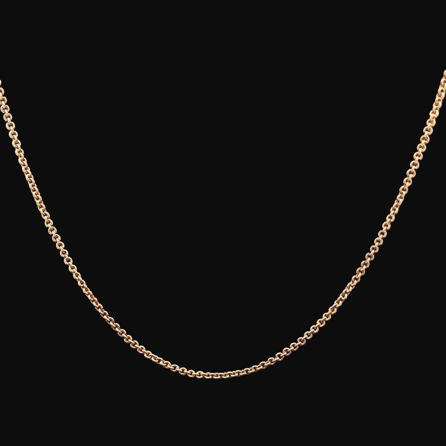 Antique Edwardian 15ct Rose Gold Trace Link Chain with Bolt Ring. 17.5 Inches. Circa 1900