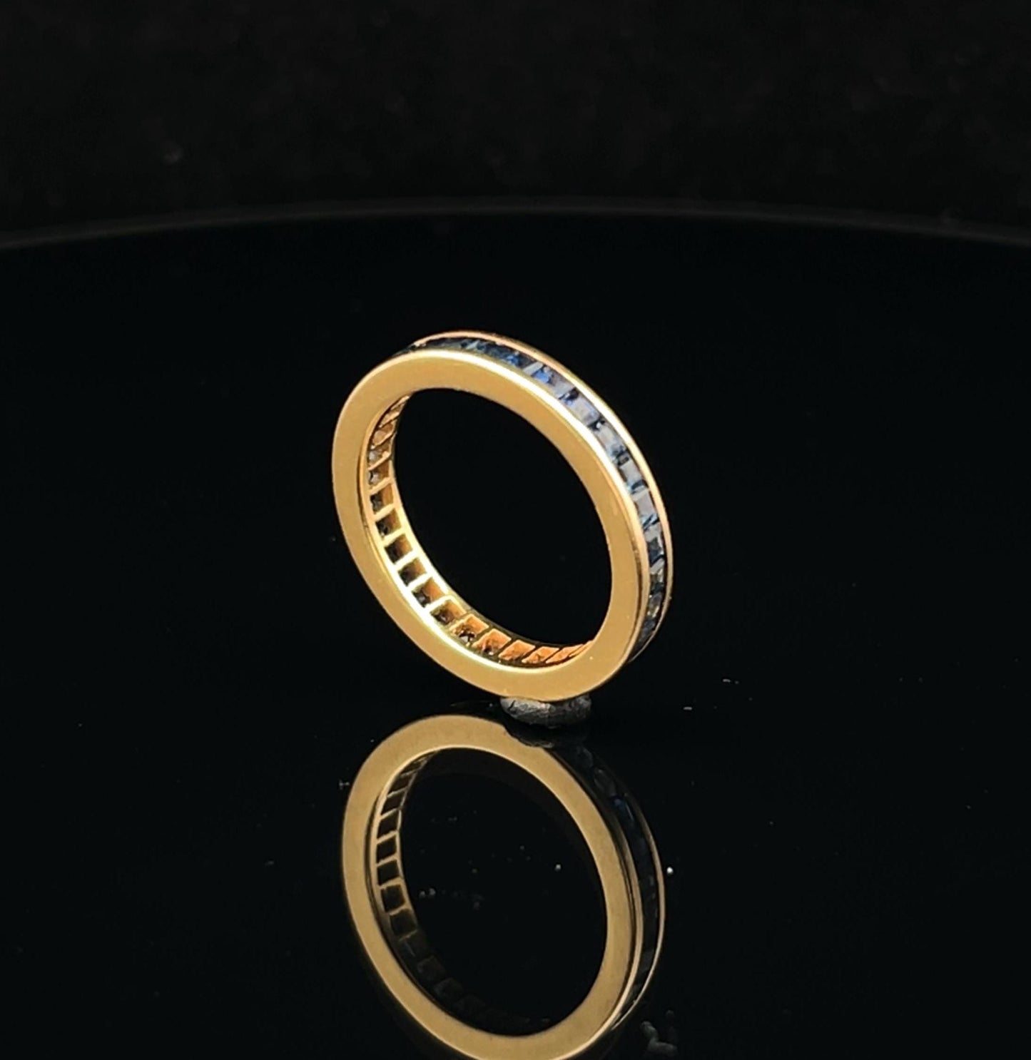 18ct Yellow Gold Calibre Sapphire Full Eternity Ring, K (UK) 5.5 (U.S.)