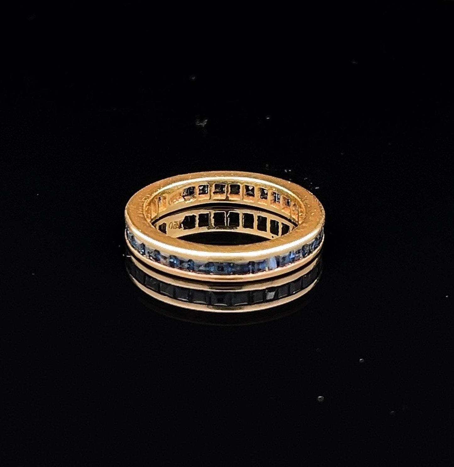 18ct Yellow Gold Calibre Sapphire Full Eternity Ring, K (UK) 5.5 (U.S.)