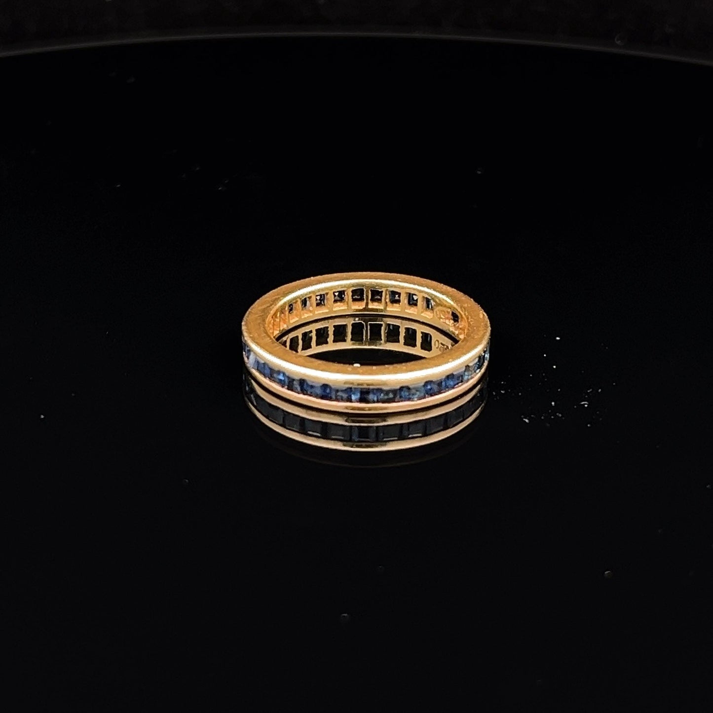 18ct Yellow Gold Calibre Sapphire Full Eternity Ring, K (UK) 5.5 (U.S.)