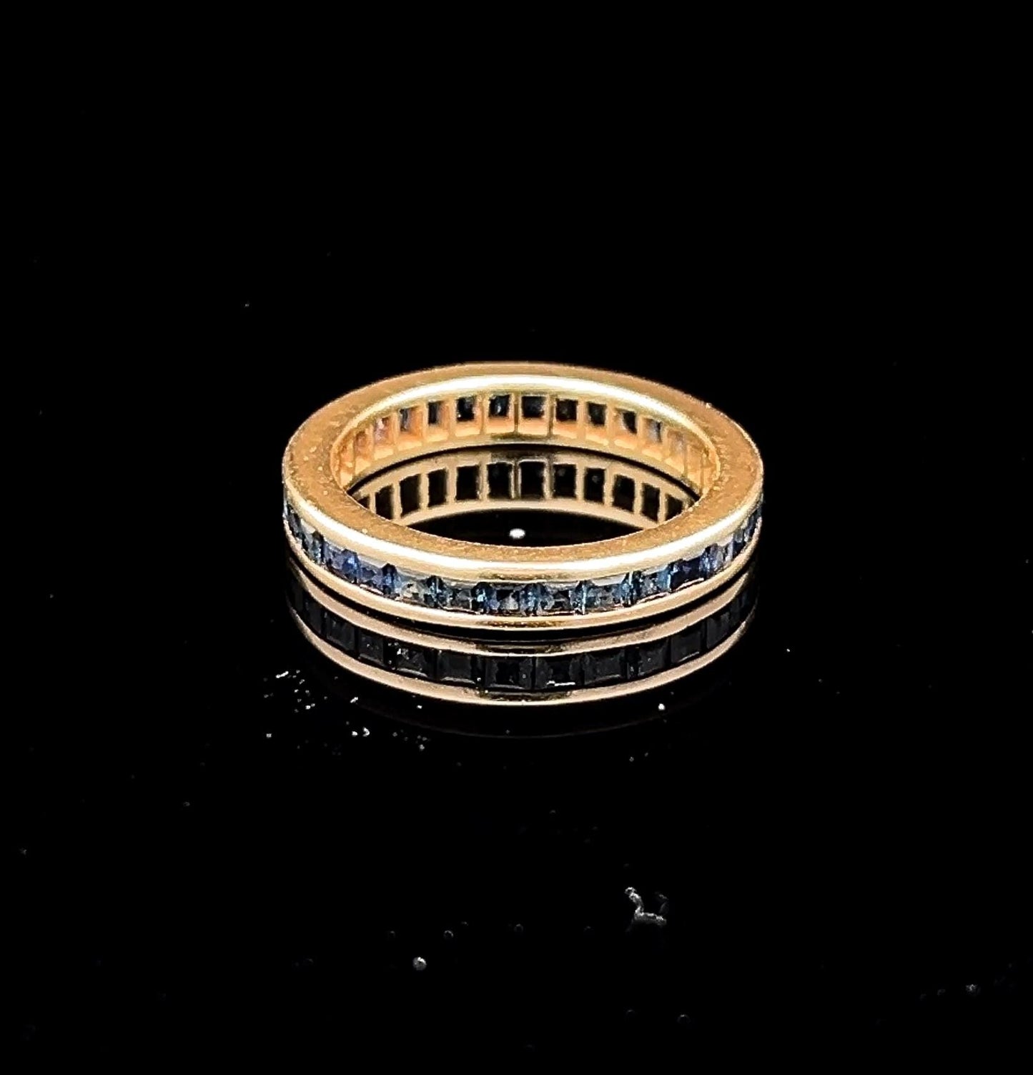 18ct Yellow Gold Calibre Sapphire Full Eternity Ring, K (UK) 5.5 (U.S.)