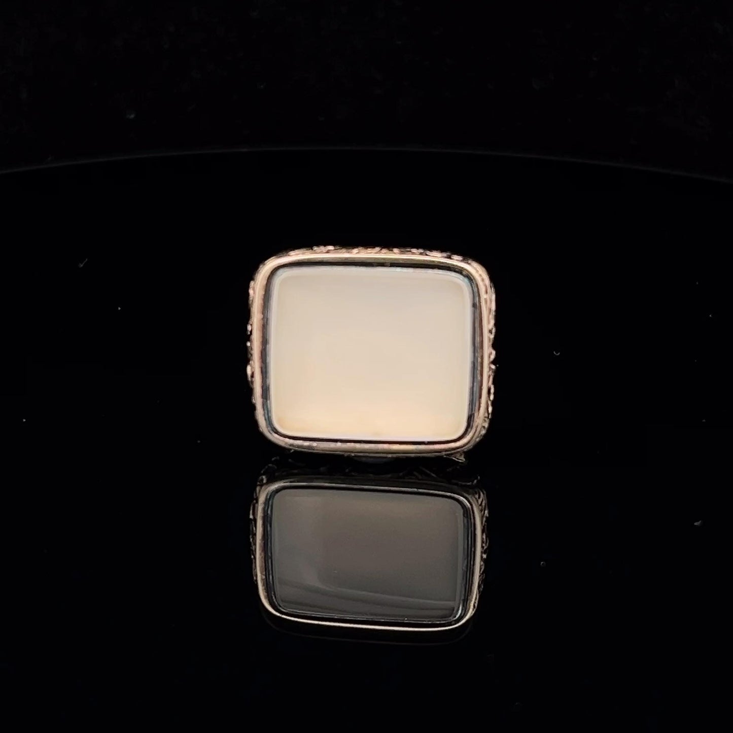 Antique Early Victorian Chalcedony Gold Cased Fob / Pendant.  English Circa 1840/1850