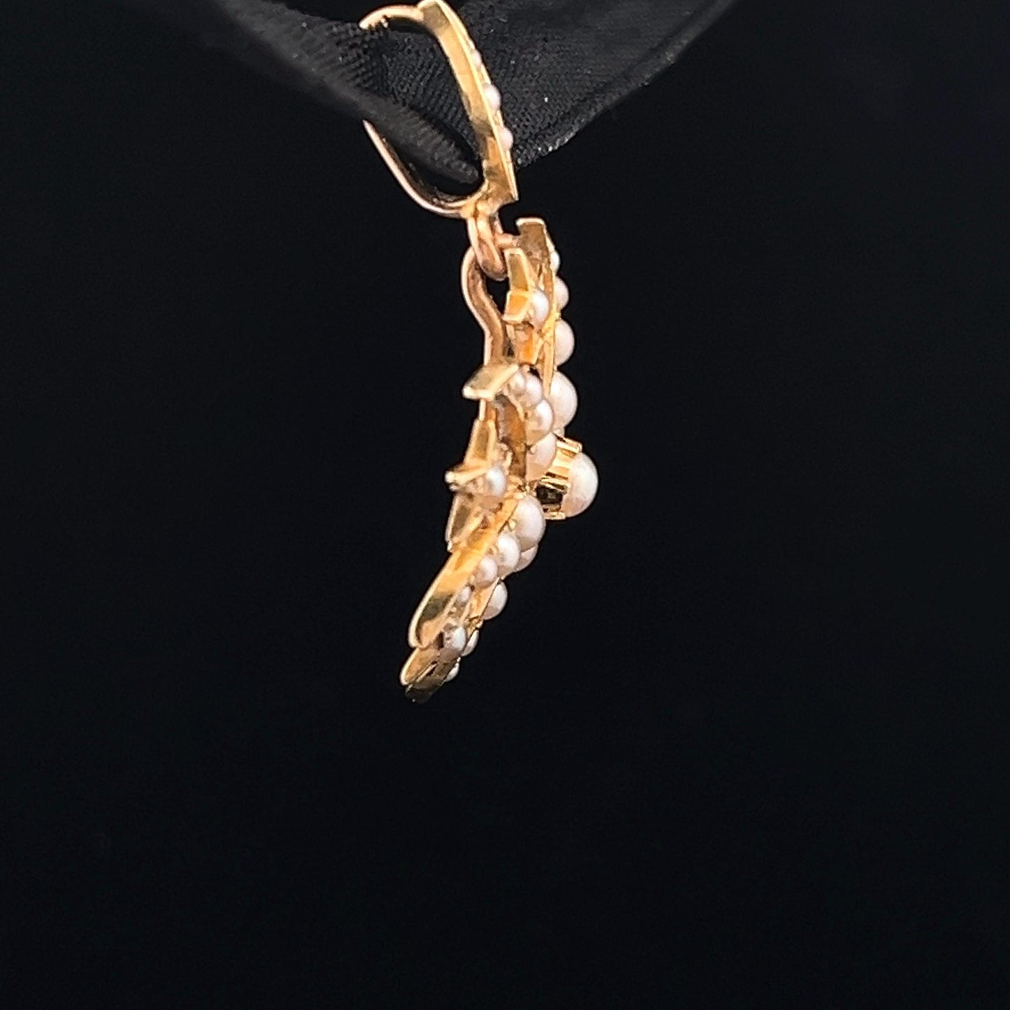 Antique 15ct Gold Natural Split Pearl Star Pendant Circa 1900. Smaller Sweet Size. (Chain Not Included)