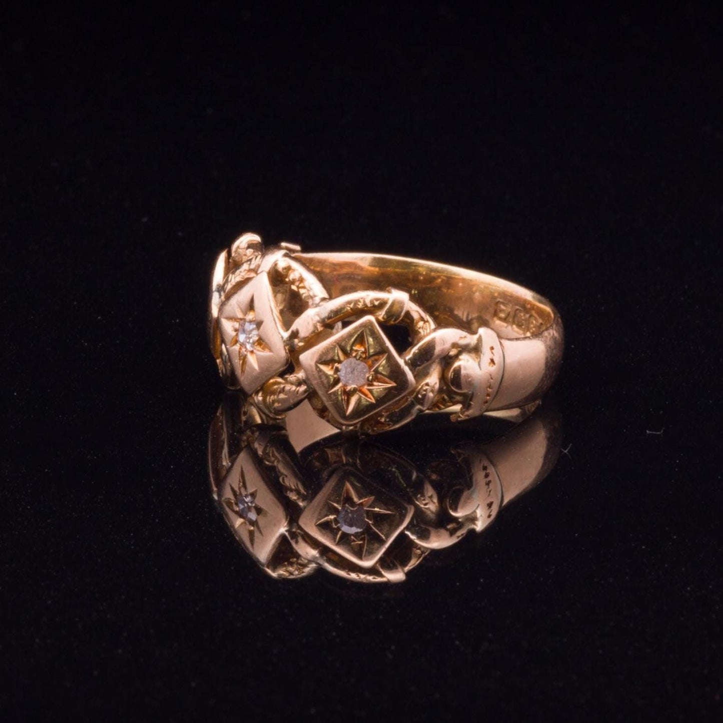 Antique 18ct Gypsy Knot Ring. Hallmarked London 1919. Rare 'triple Knot' Example. Trilogy Ring.