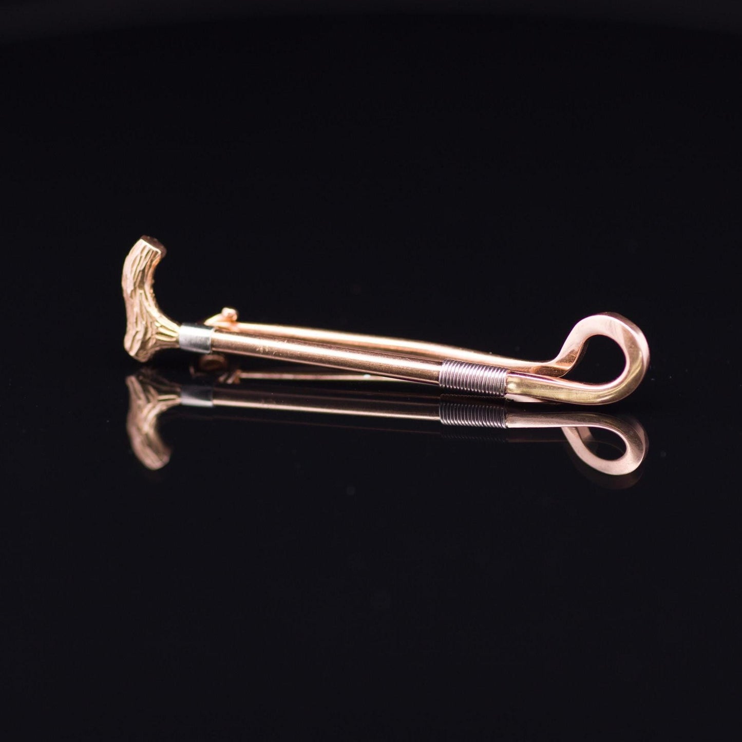 Antique 15ct Gold Bar Brooch / Cravat Pin.  English Circa 1910. Riding Crop.