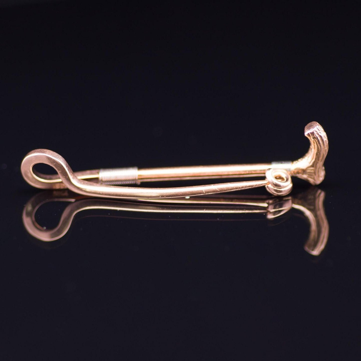 Antique 15ct Gold Bar Brooch / Cravat Pin.  English Circa 1910. Riding Crop.