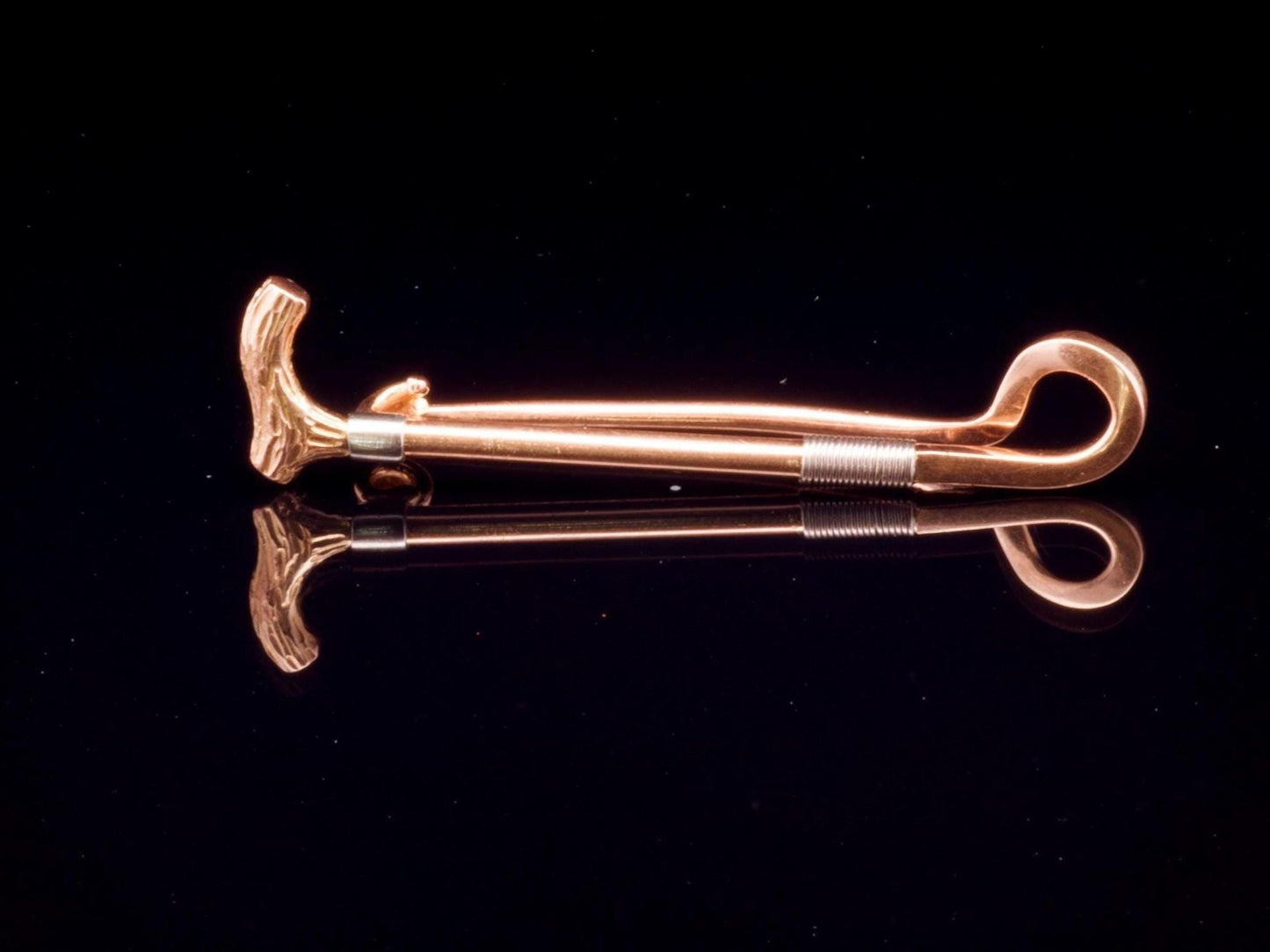 Antique 15ct Gold Bar Brooch / Cravat Pin.  English Circa 1910. Riding Crop.
