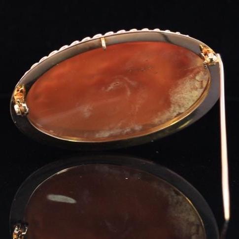 Stunning Antique 9ct Gold Shell Cameo Brooch. Beautiful Carving, Quality Heavy Gold Mount.